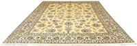 Morgenland Wollteppich Maschad Durchgemustert Beige chiaro 342 x 250 cm, rechteckig, 1 mm Höhe, Unikat mit Zertifikat