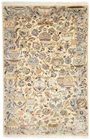 Morgenland Wollteppich Kaschmar Figurativ Beige 202 x 128 cm, rechteckig, 1 mm Höhe, Unikat mit Zertifikat