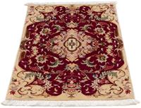 Morgenland Wollteppich Täbriz - 50 Raj Blumenmuster Rosso scuro 90 x 60 cm, rechteckig, 0,8 mm Höhe, Handgeknüpft
