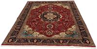 Morgenland Wollteppich Täbriz - 50 Raj Medaillon Blu scuro 266 x 192 cm, rechteckig, 0,8 mm Höhe, Unikat mit Zertifikat