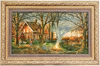 Morgenland Wandteppich Bild-Teppich Figurativ 102 x 62 cm, rechteckig, 0,7 mm Höhe, Unikat mit Zertifikat