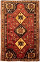 Morgenland Wollteppich Shiraz Medaillon 251 x 154 cm, rechteckig, 0,1 mm Höhe, Unikat mit Zertifikat