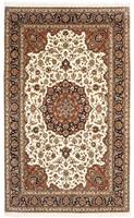 Morgenland Wollteppich Kaschmar Blumenmuster Beige 293 x 198 cm, rechteckig, 1 mm Höhe, Unikat mit Zertifikat