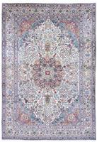 Morgenland Wollteppich Täbriz 40 Raj Medaillon Beige 298 x 201 cm, rechteckig, 1 mm Höhe, Unikat mit Zertifikat
