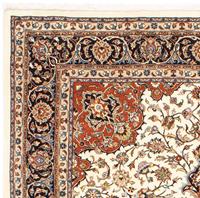 Morgenland Wollteppich Kaschmar Blumenmuster Beige 270 x 215 cm, rechteckig, 1 mm Höhe, Unikat mit Zertifikat