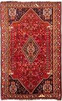Morgenland Wollteppich Shiraz Medaillon 234 x 155 cm, rechteckig, 0,1 mm Höhe, Unikat mit Zertifikat