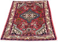 Morgenland Wollteppich Hosseinabad Blumenmuster Rosso chiaro 123 x 78 cm, rechteckig, 1 mm Höhe, Handgeknüpft