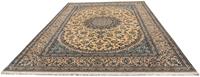 Morgenland Wollteppich Nain 9la Medaillon Beige scuro 360 x 249 cm, rechteckig, 0,6 mm Höhe, Unikat mit Zertifikat