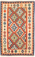 Morgenland Wollteppich Kelim Fars Nomadisch Rosso 150 x 97 cm, rechteckig, 0,6 mm Höhe, OrientOptik