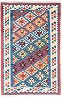 Morgenland Wollteppich Kelim Fars Nomadisch Blu 182 x 122 cm, rechteckig, 0,4 mm Höhe, OrientOptik
