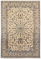 Morgenland Wollteppich Nain 9la Medaillon Beige 282 x 196 cm, rechteckig, 0,6 mm Höhe, Unikat mit Zertifikat