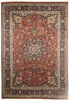 Morgenland Wollteppich Maschad Medaillon Ruggine 352 x 251 cm, rechteckig, 1 mm Höhe, Unikat mit Zertifikat