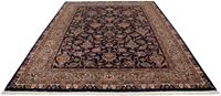 Morgenland Wollteppich Kaschmar Blumenmuster Nero 290 x 203 cm, rechteckig, 1 mm Höhe, Unikat mit Zertifikat