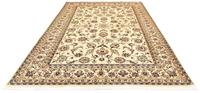 Morgenland Wollteppich Maschad Blumenmuster Beige 299 x 196 cm, rechteckig, 1 mm Höhe, Unikat mit Zertifikat
