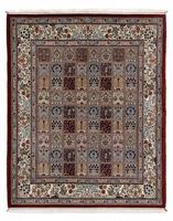 Morgenland Wollteppich Moud Felder 243 x 176 cm, rechteckig, 1 mm Höhe, Unikat mit Zertifikat