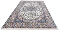 Morgenland Wollteppich Nain 9la Medaillon Beige 305 x 192 cm, rechteckig, 0,6 mm Höhe, Unikat mit Zertifikat