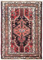 Morgenland Wollteppich Touiserkan Medaillon Blu scuro 126 x 91 cm, rechteckig, 1 mm Höhe, Handgeknüpft