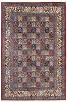 Morgenland Wollteppich Moud Figurativ Rosso scuro 298 x 198 cm, rechteckig, 1 mm Höhe, Unikat mit Zertifikat