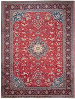 Morgenland Wollteppich Patchwork Medaillon Rosso chiaro 355 x 270 cm, rechteckig, 0,8 mm Höhe, Unikat mit Zertifikat