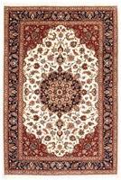 Morgenland Wollteppich Kaschmar Blumenmuster Beige 274 x 215 cm, rechteckig, 1 mm Höhe, Unikat mit Zertifikat