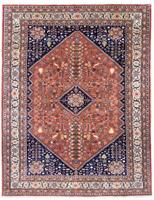 Morgenland Wollteppich Abadeh Medaillon Ruggine 270 x 200 cm, rechteckig, 1 mm Höhe, Unikat mit Zertifikat