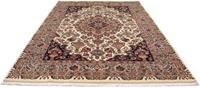 Morgenland Wollteppich Moud Medaillon Beige 242 x 149 cm, rechteckig, 1 mm Höhe, Unikat mit Zertifikat