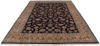 Morgenland Wollteppich Maschad Blumenmuster Nero 299 x 198 cm, rechteckig, 1 mm Höhe, Unikat mit Zertifikat