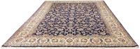 Morgenland Wollteppich Maschad Durchgemustert Blu scuro 356 x 248 cm, rechteckig, 1 mm Höhe, Unikat mit Zertifikat