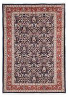 Morgenland Wollteppich Moud Blumenmuster Nero 293 x 202 cm, rechteckig, 1 mm Höhe, Unikat mit Zertifikat