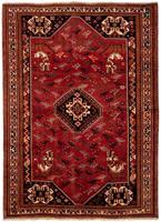 Morgenland Wollteppich Shiraz Medaillon 277 x 173 cm, rechteckig, 0,1 mm Höhe, Unikat mit Zertifikat