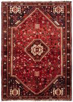 Morgenland Wollteppich Shiraz Medaillon 210 x 145 cm, rechteckig, 0,1 mm Höhe, Handgeknüpft