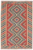 Morgenland Wollteppich Kelim Fars Durchgemustert 147 x 105 cm, rechteckig, 0,4 mm Höhe, Wendeteppich
