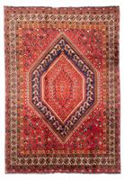 Morgenland Wollteppich Shiraz Medaillon Rosso 298 x 207 cm, rechteckig, 1 mm Höhe, Unikat mit Zertifikat