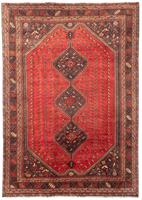 Morgenland Wollteppich Shiraz Medaillon Rosso 279 x 203 cm, rechteckig, 1 mm Höhe, Unikat mit Zertifikat