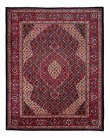Morgenland Wollteppich Sarough Medaillon Blu scuro 307 x 208 cm, rechteckig, 1 mm Höhe, Unikat mit Zertifikat
