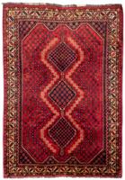 Morgenland Wollteppich Shiraz Medaillon Rosso 298 x 208 cm, rechteckig, 1 mm Höhe, Unikat mit Zertifikat