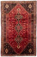 Morgenland Wollteppich Shiraz Medaillon Rosso 330 x 228 cm, rechteckig, 1 mm Höhe, Unikat mit Zertifikat