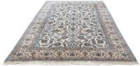 Morgenland Wollteppich Nain 9la Blumenmuster Beige 293 x 195 cm, rechteckig, 0,6 mm Höhe, Unikat mit Zertifikat