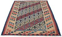 Morgenland Wollteppich Kelim Fars Nomadisch 176 x 130 cm, rechteckig, 0,4 mm Höhe, Wendeteppich