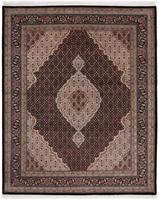 Morgenland Wollteppich Täbriz Medaillon Blu scuro 253 x 199 cm, rechteckig, 0,8 mm Höhe, Unikat mit Zertifikat