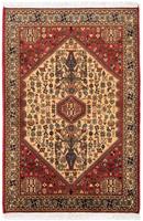 Morgenland Wollteppich Abadeh Medaillon Beige 158 x 98 cm, rechteckig, 1 mm Höhe, Handgeknüpft