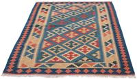 Morgenland Wollteppich Kelim Fars Durchgemustert 180 x 130 cm, rechteckig, 0,4 mm Höhe, Wendeteppich
