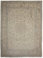 Morgenland Wollteppich Nain Medaillon Blu scuro 290 x 290 cm, rund, 1 mm Höhe, Unikat mit Zertifikat