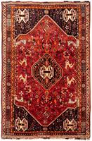 Morgenland Wollteppich Shiraz Medaillon 251 x 168 cm, rechteckig, 0,1 mm Höhe, Unikat mit Zertifikat