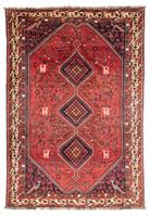 Morgenland Wollteppich Shiraz Medaillon Rosso 308 x 206 cm, rechteckig, 1 mm Höhe, Unikat mit Zertifikat