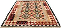 Morgenland Wollteppich Kelim Maimene Durchgemustert 202 x 151 cm, rechteckig, 0,5 mm Höhe, Wendeteppich