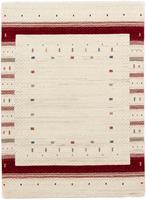 Morgenland Wollteppich Loribaft Bordüre Beige 198 x 143 cm, rechteckig, 1,8 mm Höhe, Sehr weicher Flor