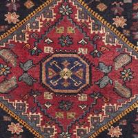 Morgenland Wollteppich Hamadan Medaillon 126 x 88 cm, rechteckig, 1 mm Höhe, Handgeknüpft