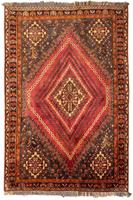 Morgenland Wollteppich Shiraz Medaillon 255 x 160 cm, rechteckig, 0,1 mm Höhe, Unikat mit Zertifikat