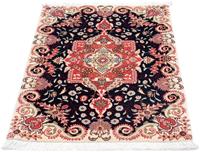 Morgenland Wollteppich Nain Medaillon Rosso scuro 310 x 310 cm, rund, 1 mm Höhe, Unikat mit Zertifikat